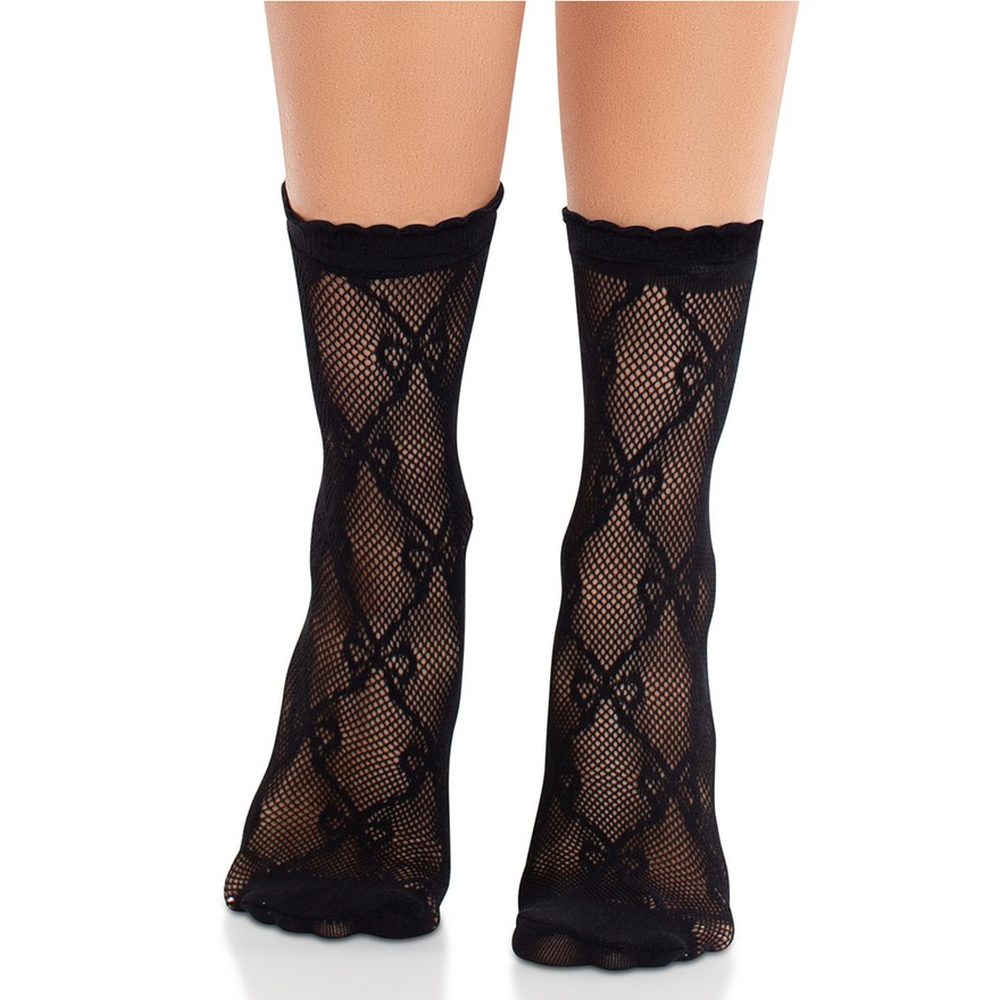Leg Avenue - Bow Net Tights Chaussette de cheville - Noir